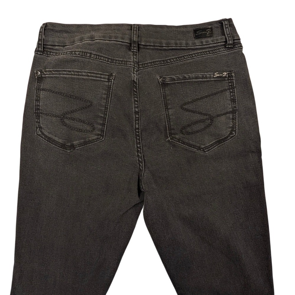 Seven7 Tummyless High Rise Skinny Jeans Black Distressed Knee Womens
12 Grunge